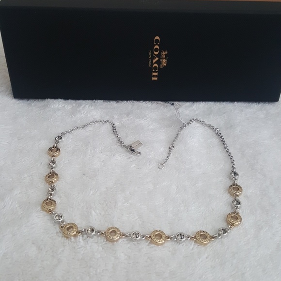 New Coach Two Tone Open Circle Necklaces - Picture 4 of 6